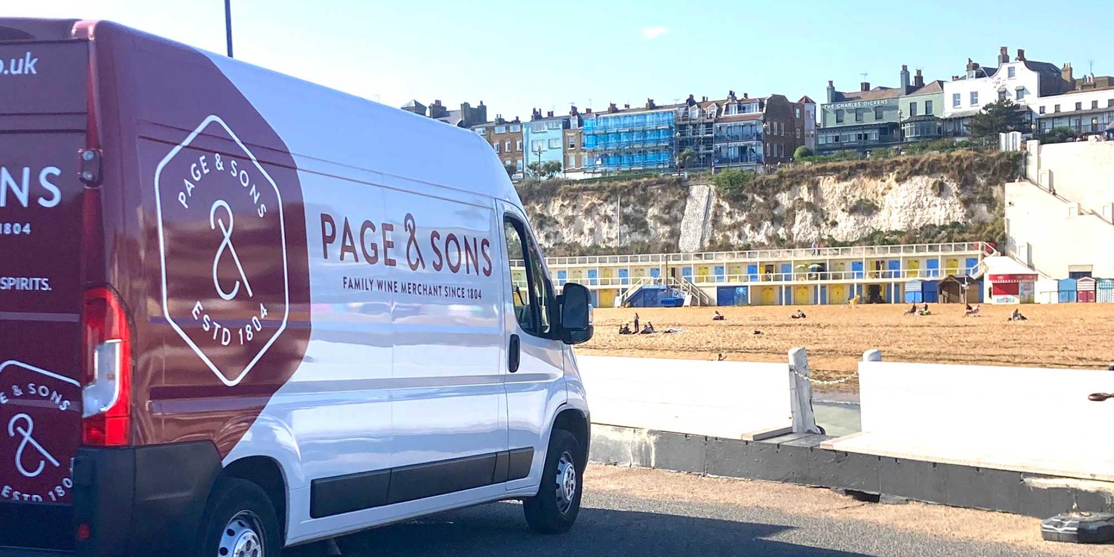 Page & Sons van parked by a beach front