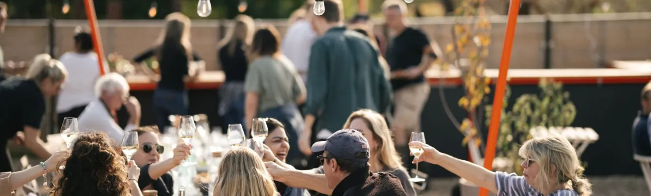 People drinking wine