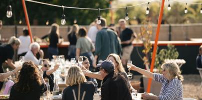 People drinking wine