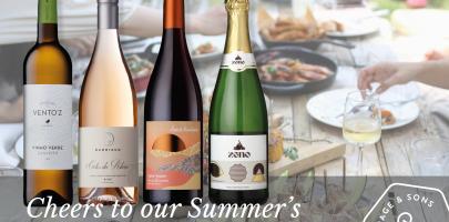Wines on lunch table